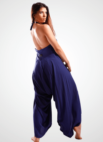 Macacão PLUS SIZE 8 formas de usar Cor Liso em Viscose Twilight Blue CAUSANTE