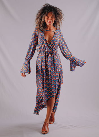 Vestido Giselly em Viscose - Estampa Trapoeraba Vestido Giselly em Viscose - Estampa Trapoeraba