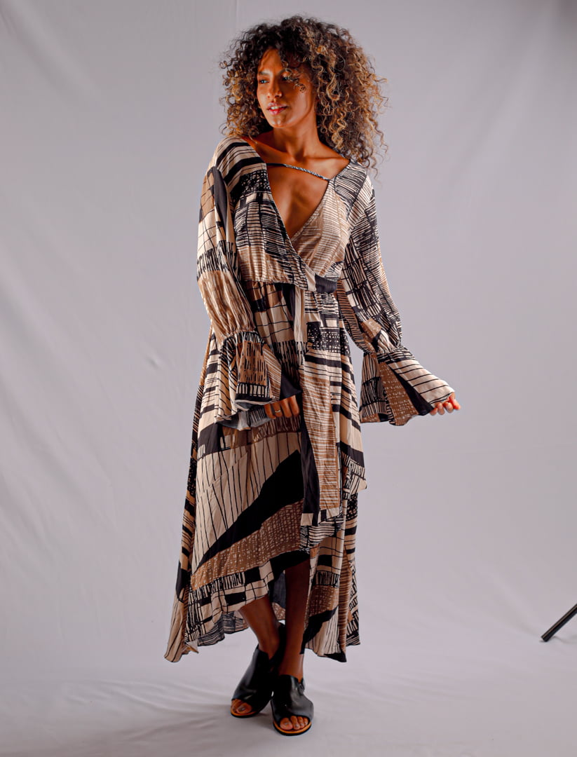 Vestido  Giselly em Viscose - Estampa Aster